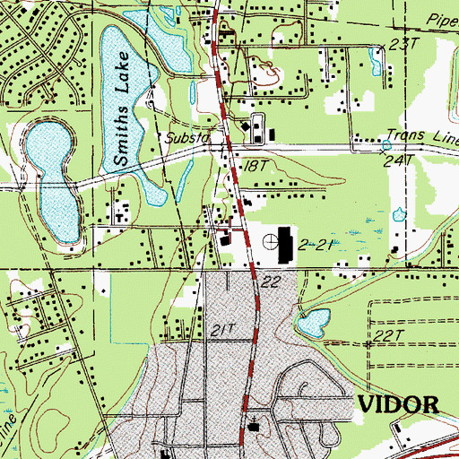 Topographic Map of Vidor City Hall, TX