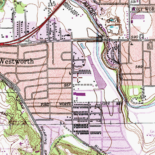 Topographic Map of Westworth Village City Hall, TX