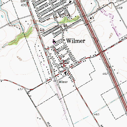 Topographic Map of Wilmer City Hall, TX