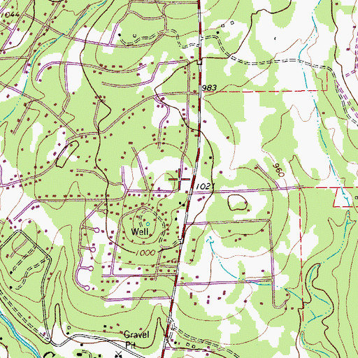 Topographic Map of Woodcreek City Hall, TX