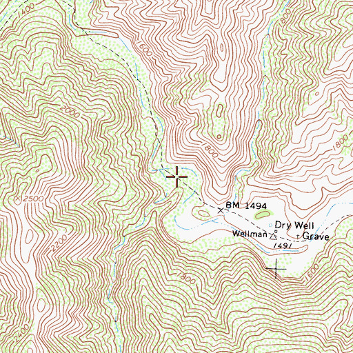 Topographic Map of Mormon Campground, CA