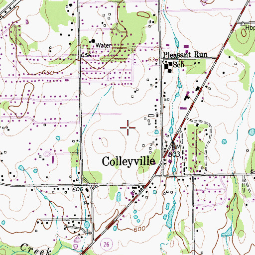 Topographic Map of Colleyville City Hall, TX