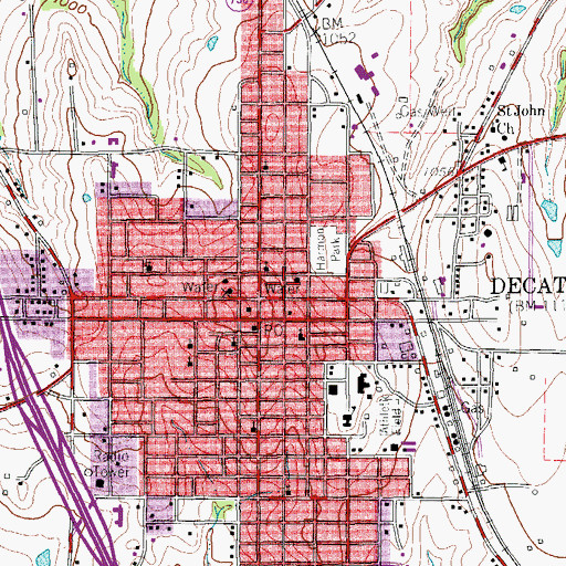 Topographic Map of Decatur City Hall, TX