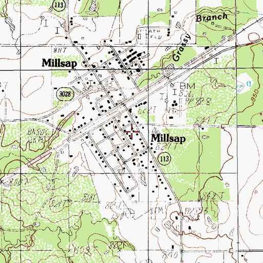 Topographic Map of Millsap City Hall, TX