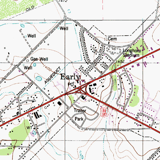 Topographic Map of Early City Hall, TX