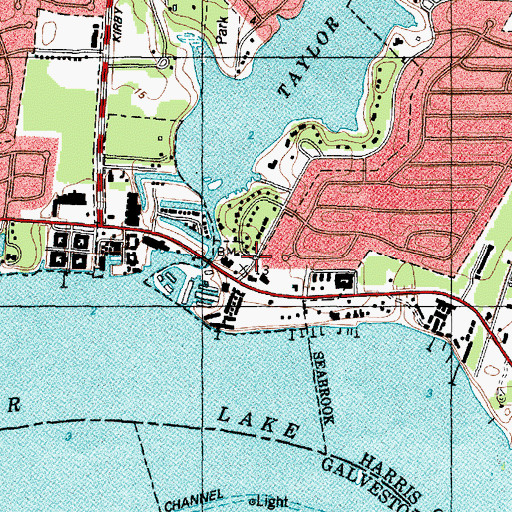 Topographic Map of El Lago City Hall, TX