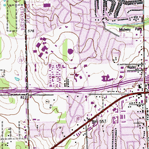 Topographic Map of Euless City Hall, TX
