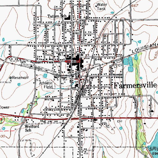 Topographic Map of Farmersville City Hall, TX