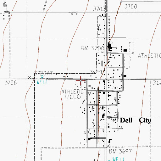 Topographic Map of Dell City City Hall, TX