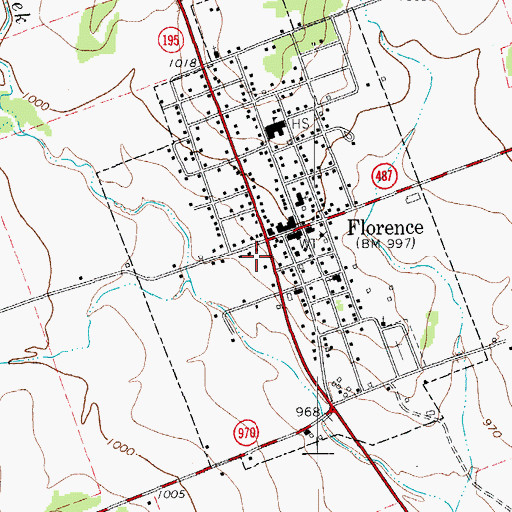 Topographic Map of Florence City Hall, TX