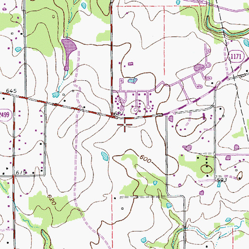 Topographic Map of Flower Mound Town Hall, TX