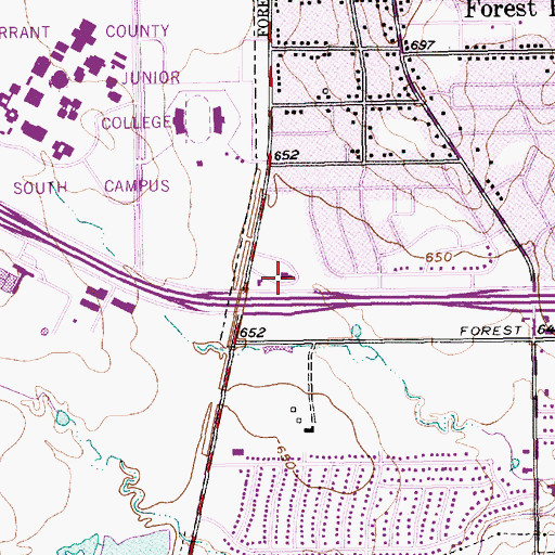 Topographic Map of Forest Hill City Hall, TX
