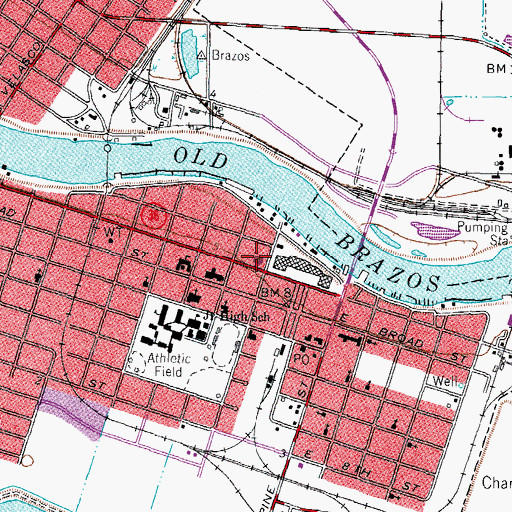 Topographic Map of Freeport City Hall, TX