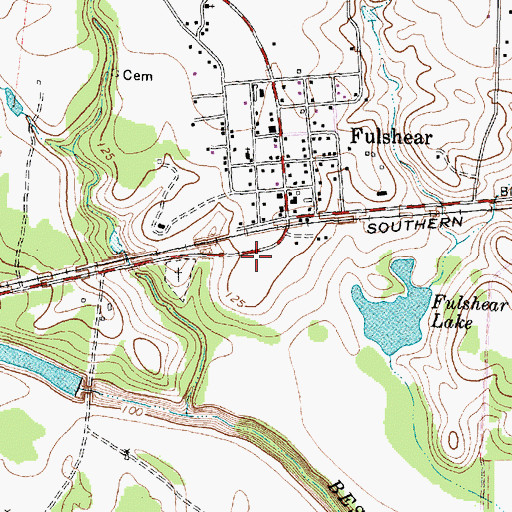 Topographic Map of Fulshear City Hall, TX