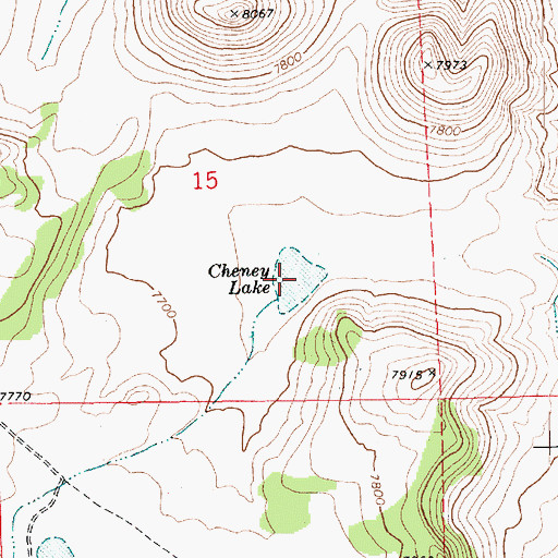 Topographic Map of Cheney Lake, AZ