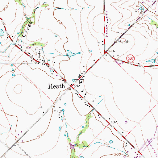 Topographic Map of Heath City Hall, TX