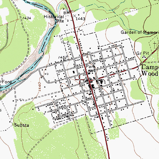 Topographic Map of Camp Wood City Offices, TX