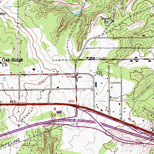 Topographic Map of Hudson Oaks City Hall, TX