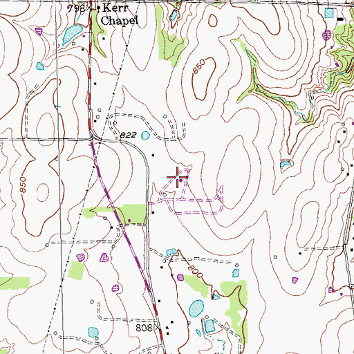 Topographic Map of Knollwood City Offices, TX