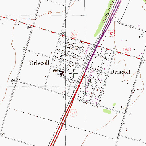 Topographic Map of Driscoll City Office, TX