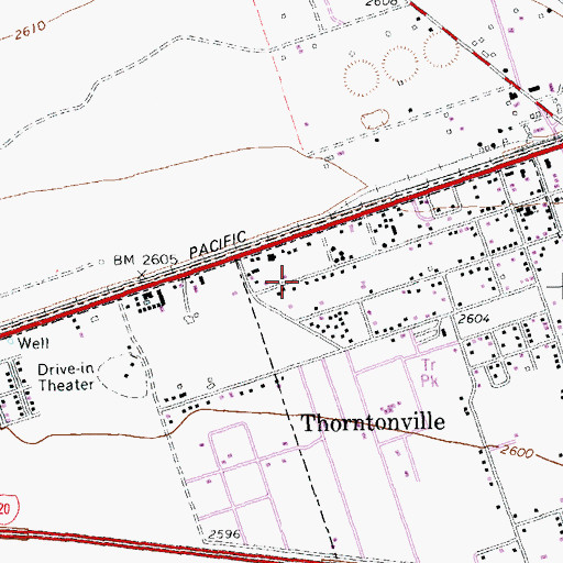 Topographic Map of Thorntonville Community Center, TX