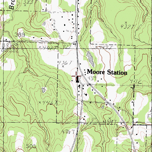 Topographic Map of Moore Station City Hall, TX