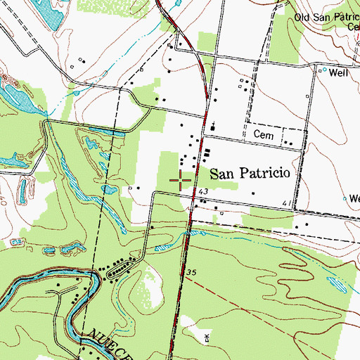 Topographic Map of San Patricio City Hall, TX