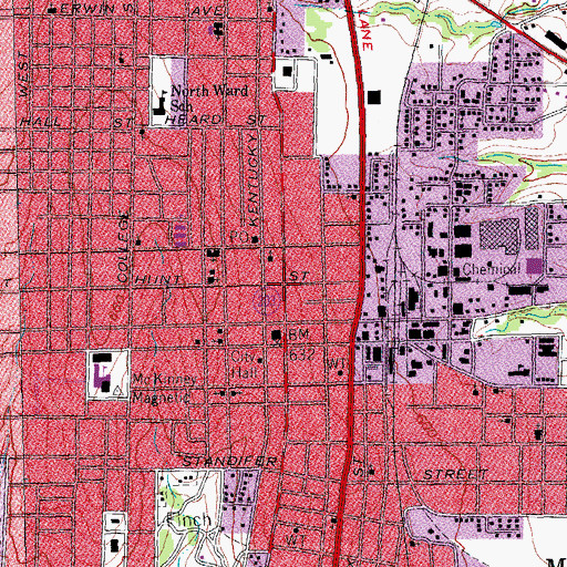 Topographic Map of McKinney City Hall, TX