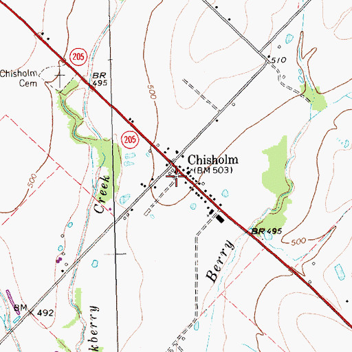Topographic Map of McLendon - Chisholm City Hall, TX