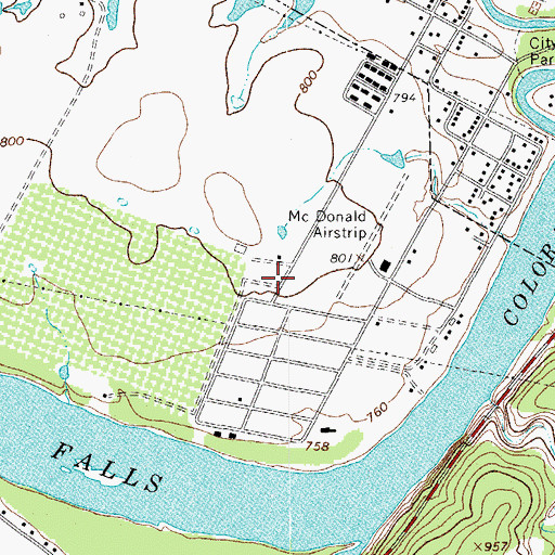 Topographic Map of Meadowlakes City Hall, TX