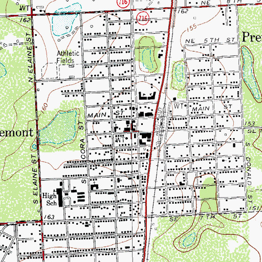Topographic Map of Premont City Hall, TX