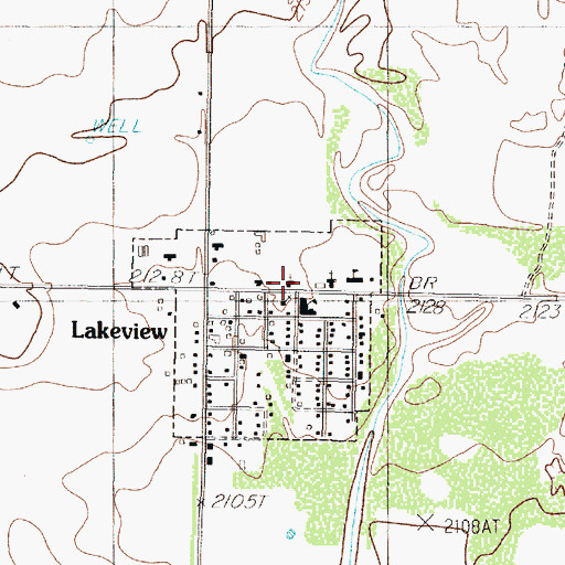 Topographic Map of Lakeview City Hall, TX