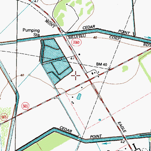 Topographic Map of Mont Belvieu City Hall, TX