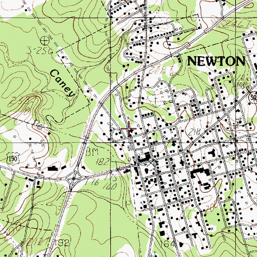 Topographic Map of Newton City Hall, TX