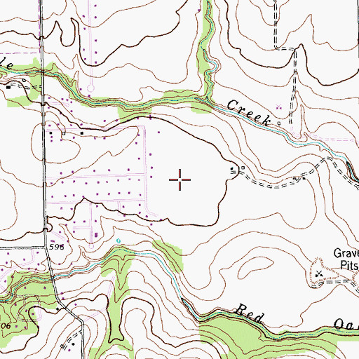 Topographic Map of Oak Leaf City Hall, TX