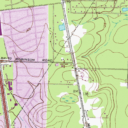 Topographic Map of Oak Ridge North City Hall, TX