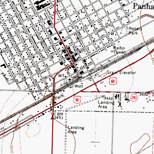Topographic Map of Panhandle City Hall, TX