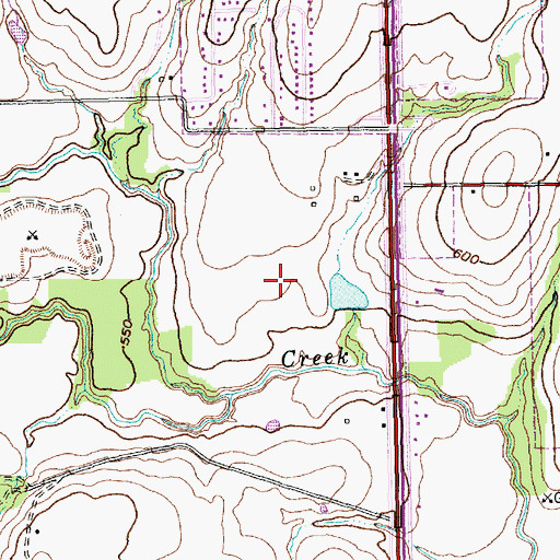 Topographic Map of Red Oak Municipal Center, TX