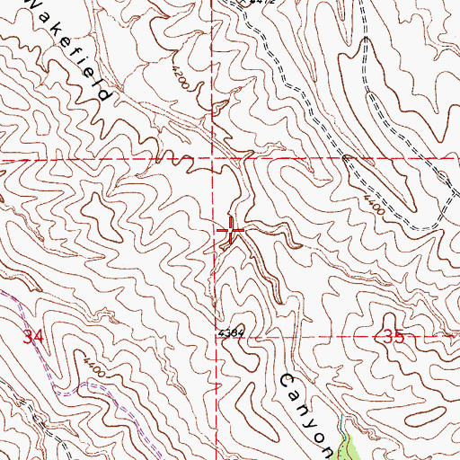 Topographic Map of Cherry Canyon, AZ
