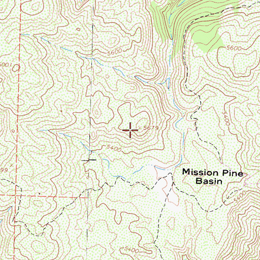 Topographic Map of Mission Pine Basin Campground, CA