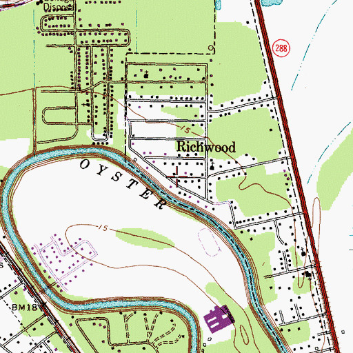 Topographic Map of Richwood City Hall, TX