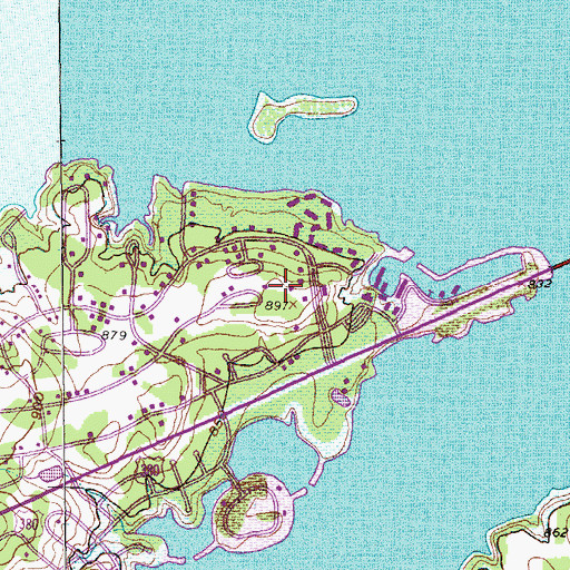 Topographic Map of Runaway Bay City Hall, TX