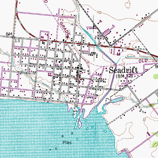 Topographic Map of Seadrift City Hall, TX