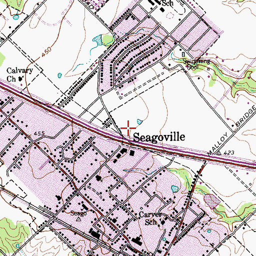 Topographic Map of Seagoville City Hall, TX