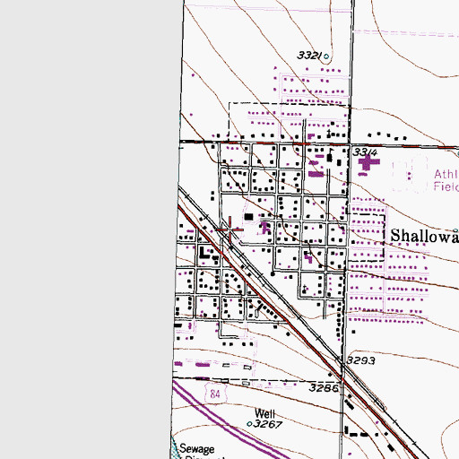 Topographic Map of Shallowater City Hall, TX
