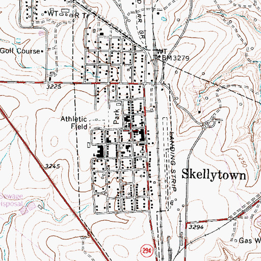 Topographic Map of Skellytown City Hall, TX