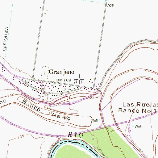 Topographic Map of Granjeno City Hall, TX