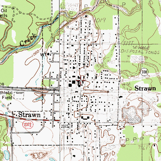 Topographic Map of Strawn City Hall, TX
