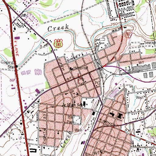 Topographic Map of Kenedy Municipal Building, TX