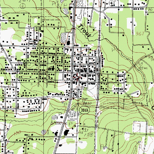 Topographic Map of Kirbyville City Hall, TX